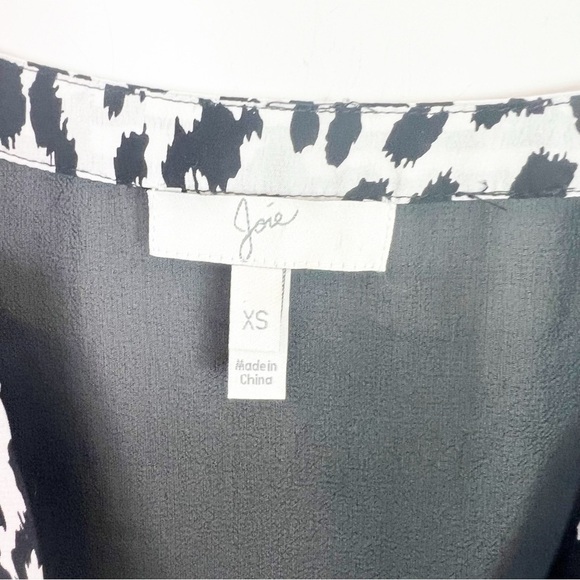 JOIE BLACK OFF-WHITE CHEETAH PRINT SLEEVELESS TANK TOP BLOUSE WOMENS SZ XS - Picture 2 of 5